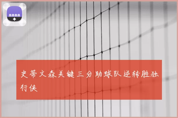 史蒂文森关键三分助球队逆转胜独行侠